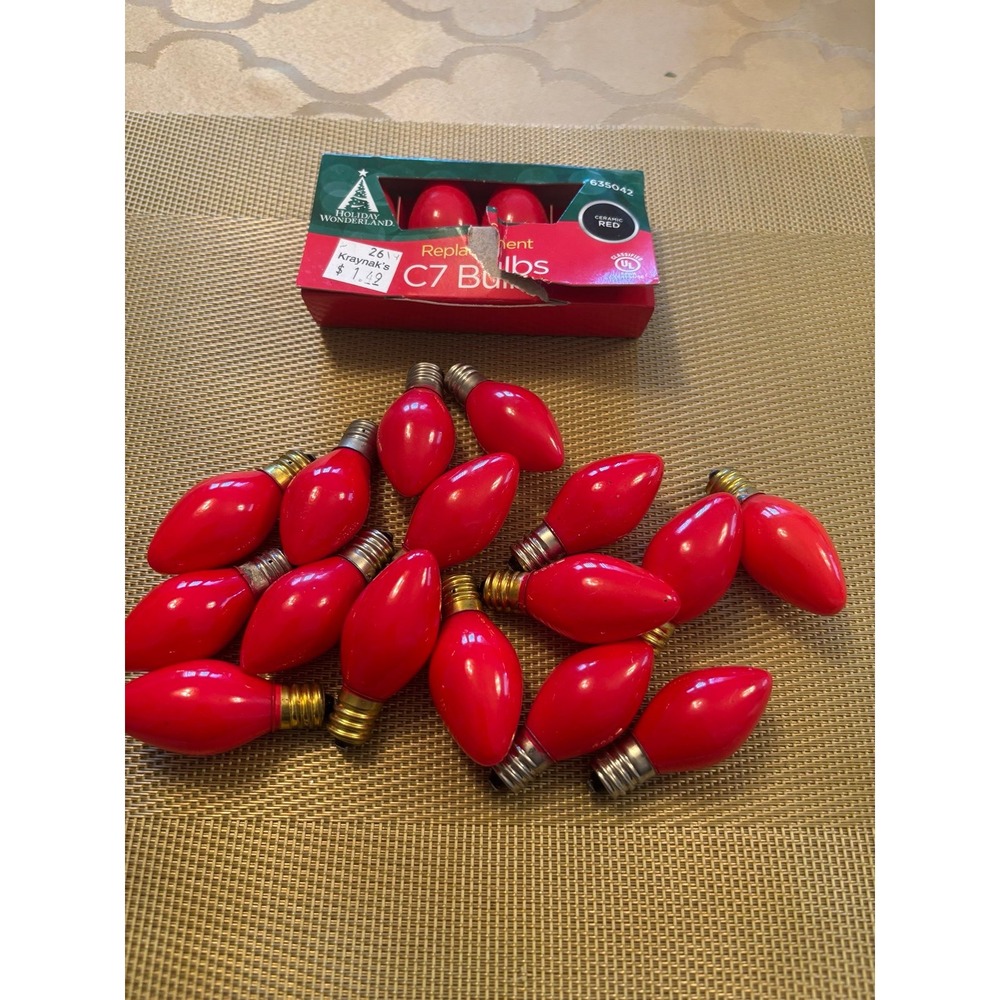 Vintage Lot C9 Red Christmas Light Bulbs 120V tested Halloween Christmas
